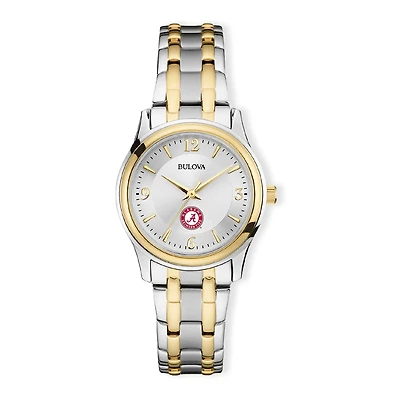 Women's Bulova Silver/Gold Alabama Crimson Tide Classic Two-Tone Round Watch