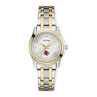 Women's Bulova Silver/Gold Louisville Cardinals Classic Two-Tone Round Watch