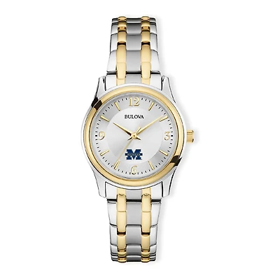 Women's Bulova Silver/Gold Michigan Wolverines Classic Two-Tone Round Watch