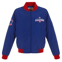 Women's JH Design Royal Chicago Cubs 2016 World Series Nylon Full-Zip Bomber Jacket