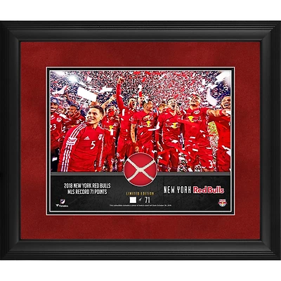 New York Red Bulls Framed 11" x 14" 2018 MLS Franchise Record Photograph with a Piece of Game-Used Net - Limited Edition of 71