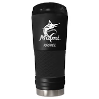 Black Miami Marlins 24oz. Personalized Stealth Draft Beverage Cup