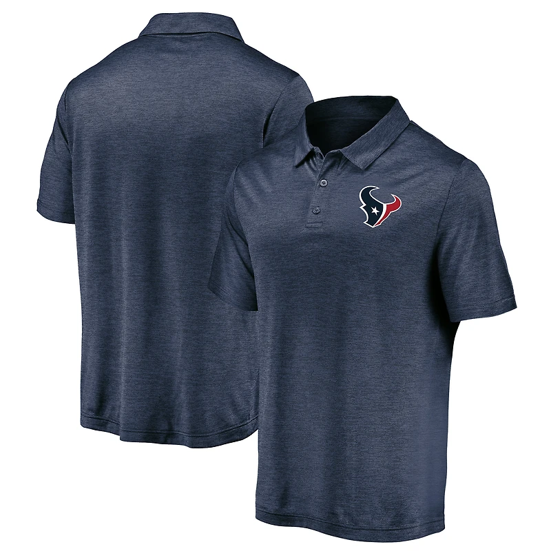 Men's Majestic Navy Houston Texans Iconic Striated Polo