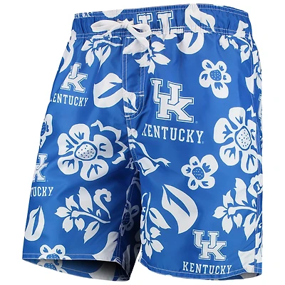 Men's Wes & Willy Royal Kentucky Wildcats Floral Volley Swim Trunks