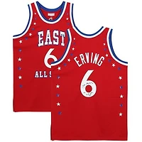 Julius Erving Philadelphia 76ers Autographed Red Mitchell & Ness 1982-83 Hardwood Classics Swingman Jersey with "83 All-Star MVP" Inscription