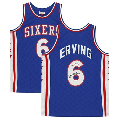Julius Erving Philadelphia 76ers Autographed Blue Mitchell & Ness 1982-83 Hardwood Classics Swingman Jersey with "HOF '93" Inscription