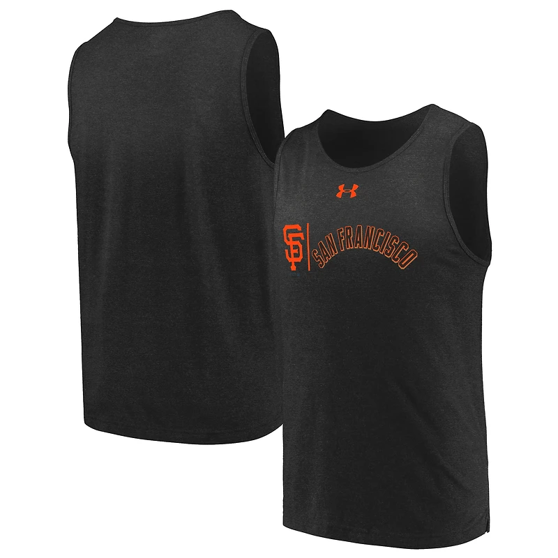 Men's Under Armour Black San Francisco Giants Dual Logo Performance Tri-Blend Tank Top