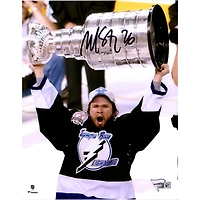 Martin St. Louis Tampa Bay Lightning Autographed 8" x 10" Raising Cup Photograph