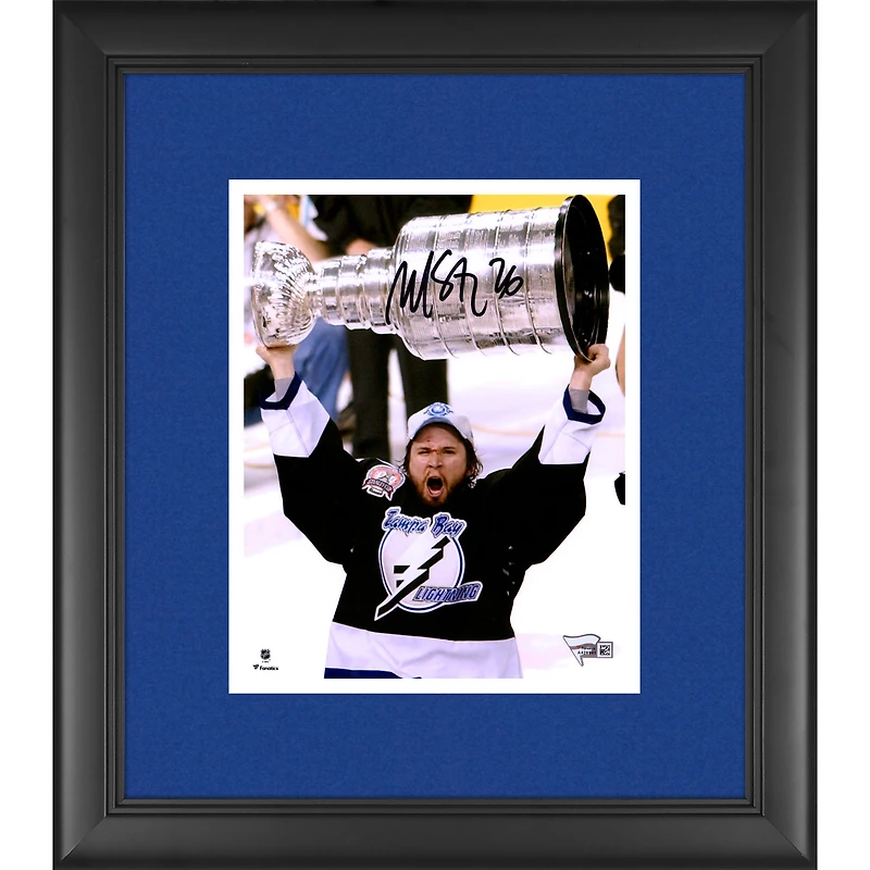 Martin St. Louis Tampa Bay Lightning Framed Autographed 8" x 10" Raising Cup Photograph