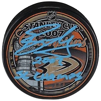 Ryan Getzlaf Anaheim Ducks Autographed 2007 Stanley Cup Champions Logo Hockey Puck with "2007 SC Champs" Inscription