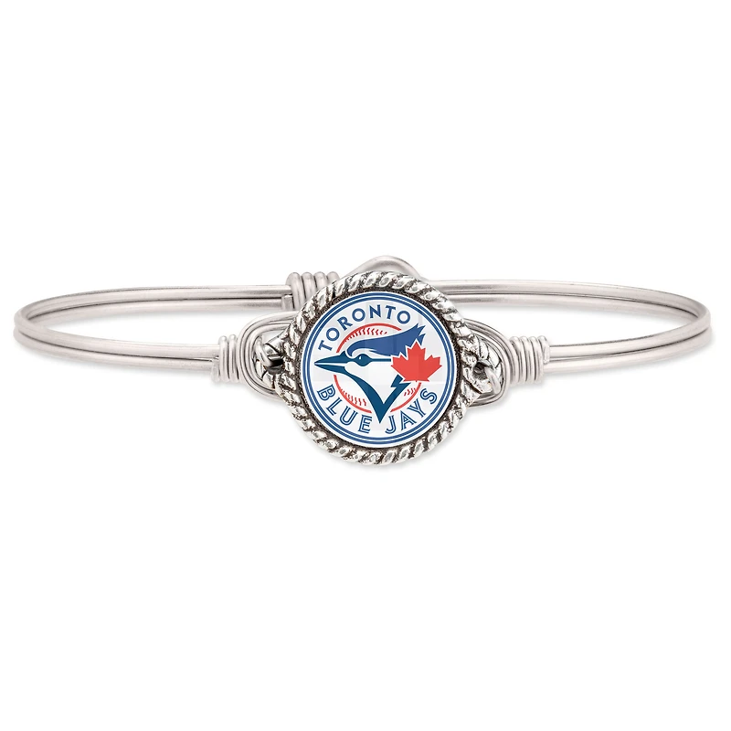 Women's Luca + Danni Silver Toronto Blue Jays Petite Bangle Bracelet