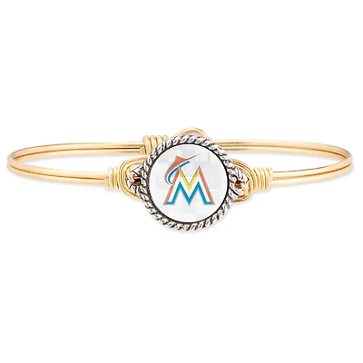 Women's Luca + Danni Gold Miami Marlins Petite Bangle Bracelet