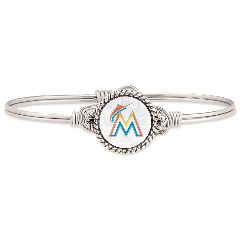 Women's Luca + Danni Silver Miami Marlins Bangle Bracelet
