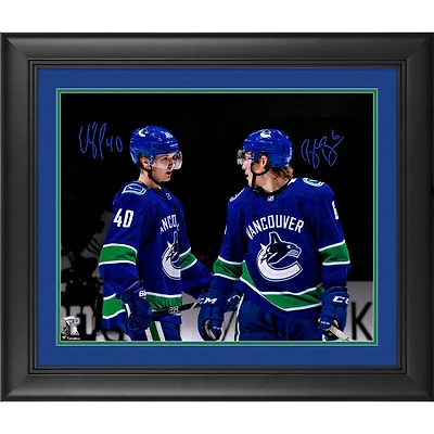 Brock Boeser & Elias Pettersson Vancouver Canucks Framed Autographed 16" x 20" Spotlight Photograph