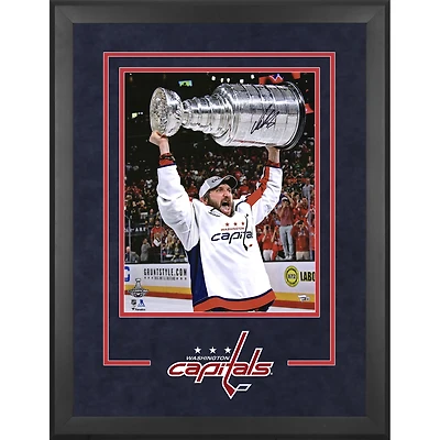 Alex Ovechkin Washington Capitals Deluxe Framed Autographed 16" x 20" 2018 Stanley Cup Champions Raising Cup Photograph