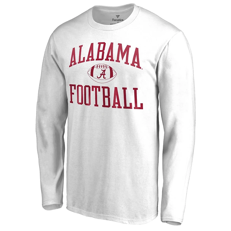 Men's White Alabama Crimson Tide First Sprint Long Sleeve T-Shirt