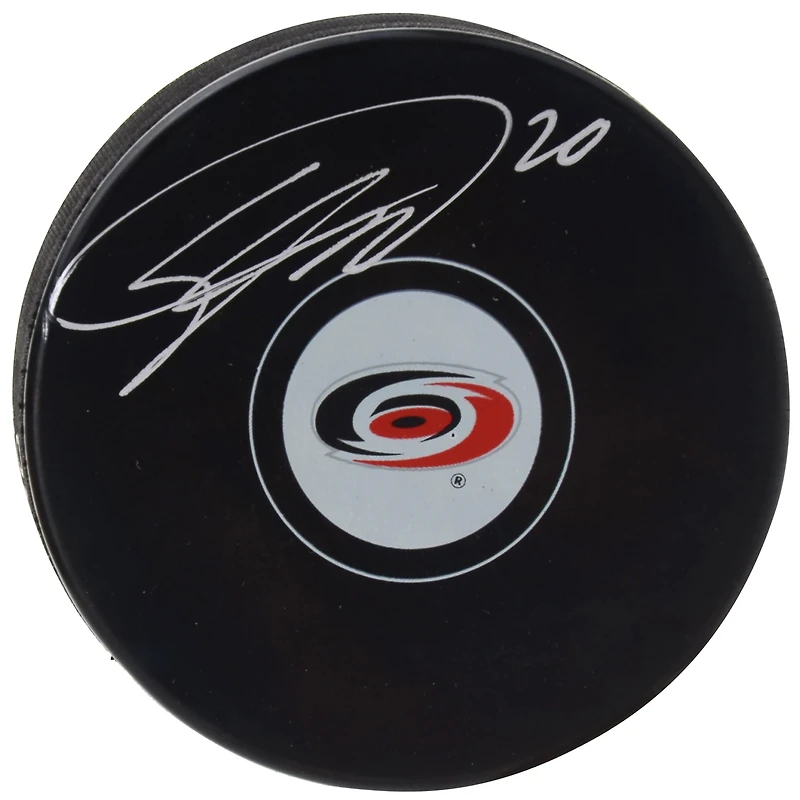 Sebastian Aho Carolina Hurricanes Autographed Hockey Puck