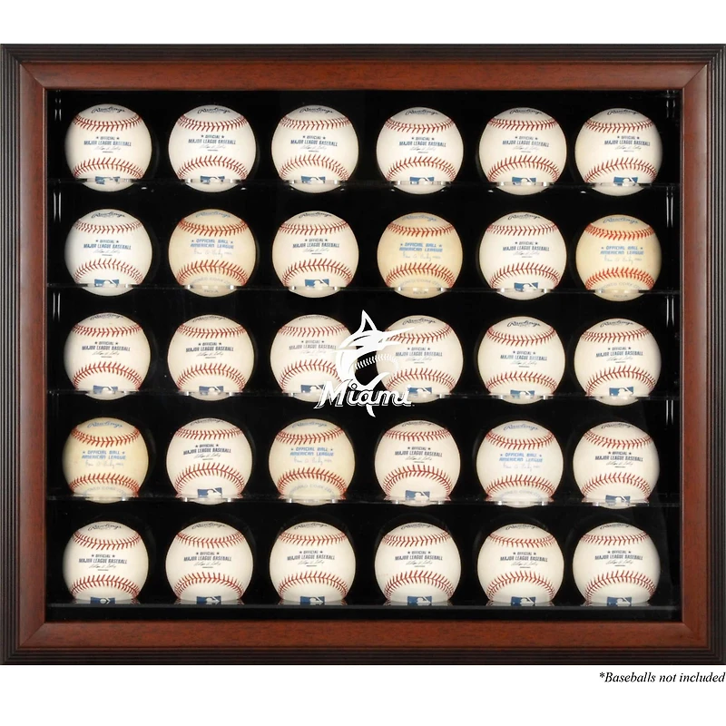 Miami Marlins Framed 2019 Logo 30-Ball Display Case