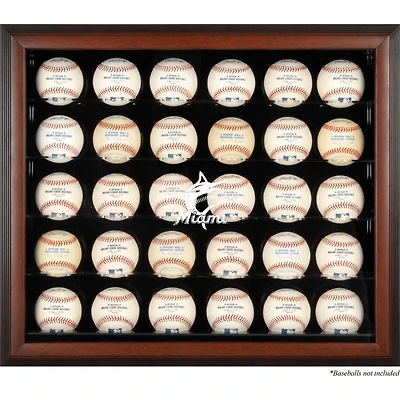 Miami Marlins Framed 2019 Logo 30-Ball Display Case