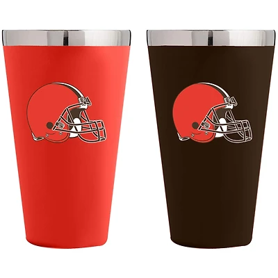 Cleveland Browns Team Color 2-Pack 16oz. Pint Glass Set