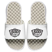 Youth ISlide White NASCAR 2019 Daytona 500 Black Logo Slide Sandals