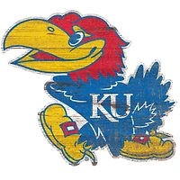 Kansas Jayhawks Distressed Logo Cutout Sign