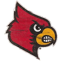 Louisville Cardinals Distressed Logo Cutout Sign