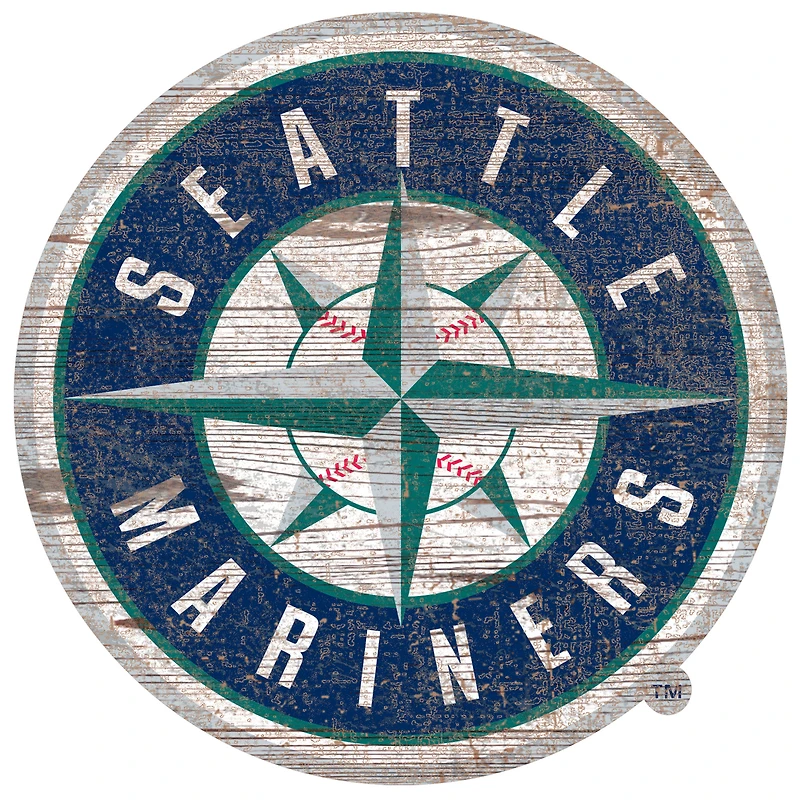 Seattle Mariners Distressed Logo Cutout Sign