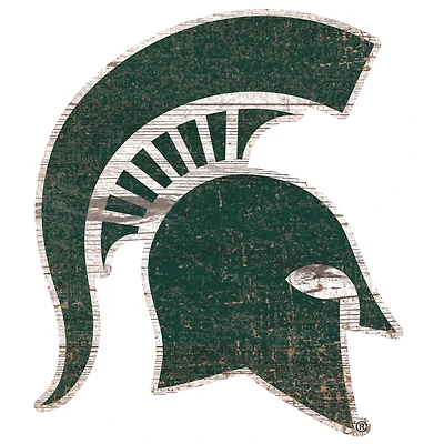 Michigan State Spartans Distressed Logo Cutout Sign