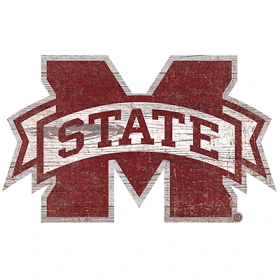 Mississippi State Bulldogs Distressed Logo Cutout Sign