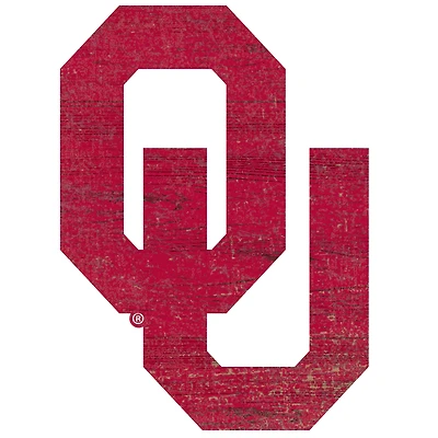 Oklahoma Sooners Distressed Logo Cutout Sign