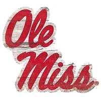 Ole Miss Rebels Distressed Logo Cutout Sign