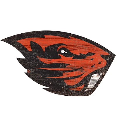 Oregon State Beavers Distressed Logo Cutout Sign