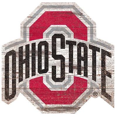 Ohio State Buckeyes Distressed Logo Cutout Sign