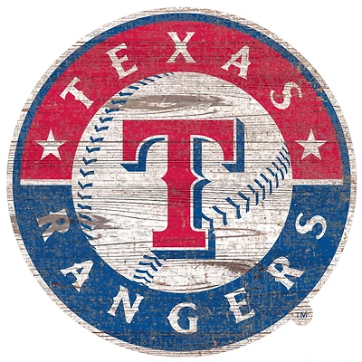 Texas Rangers Distressed Logo Cutout Sign