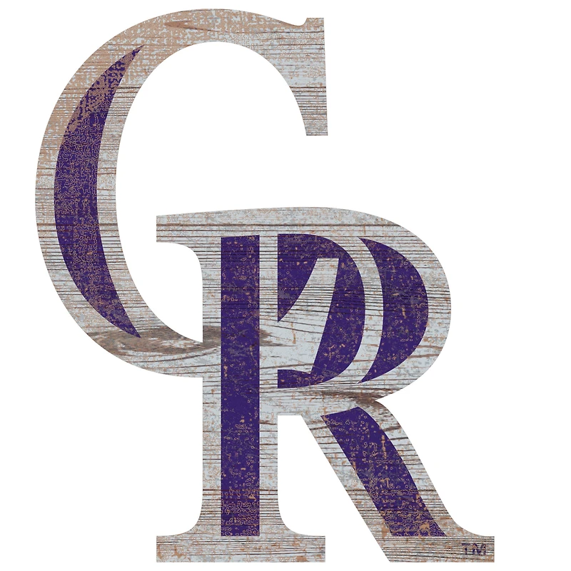 Colorado Rockies Distressed Logo Cutout Sign