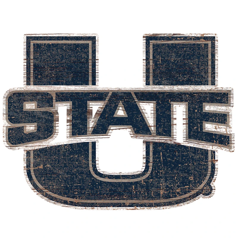 Utah State Aggies Distressed Logo Cutout Sign