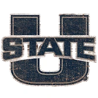 Utah State Aggies Distressed Logo Cutout Sign