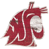 Washington State Cougars Distressed Logo Cutout Sign