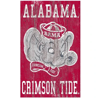 Alabama Crimson Tide 11'' x 19'' Heritage Distressed Logo Sign