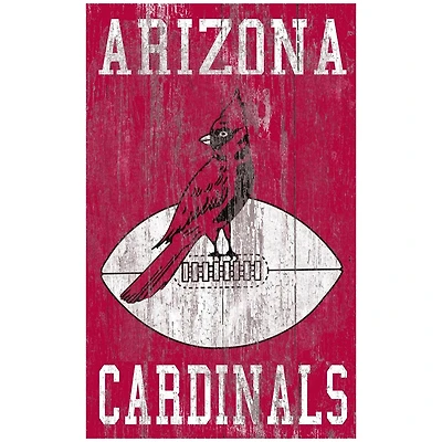 Arizona Cardinals 11'' x 19'' Heritage Distressed Logo Sign