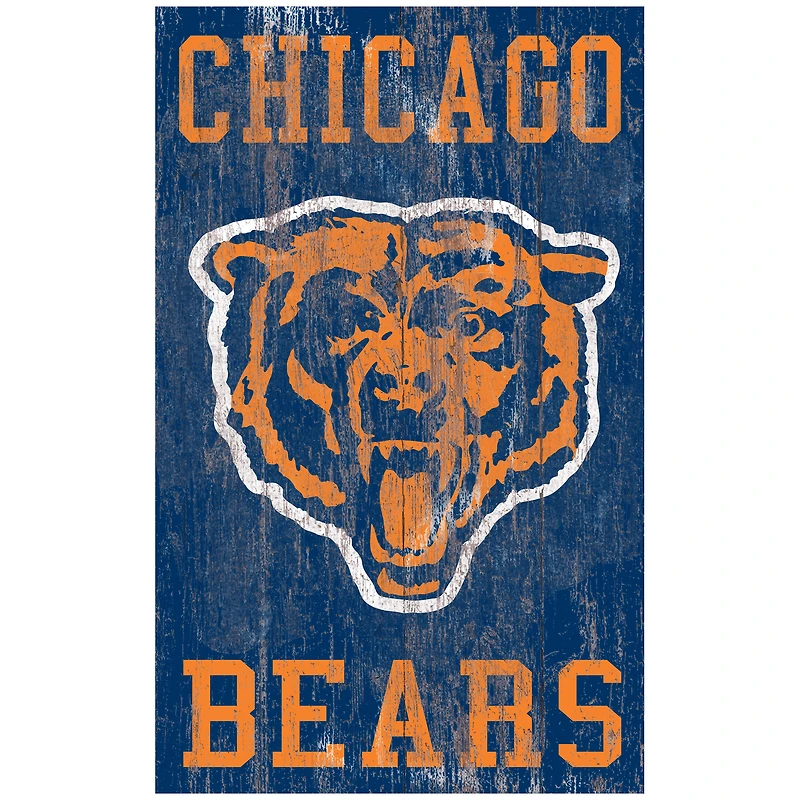 Chicago Bears 11'' x 19'' Heritage Distressed Logo Sign