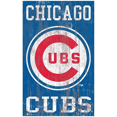 Chicago Cubs 11'' x 19'' Heritage Distressed Logo Sign