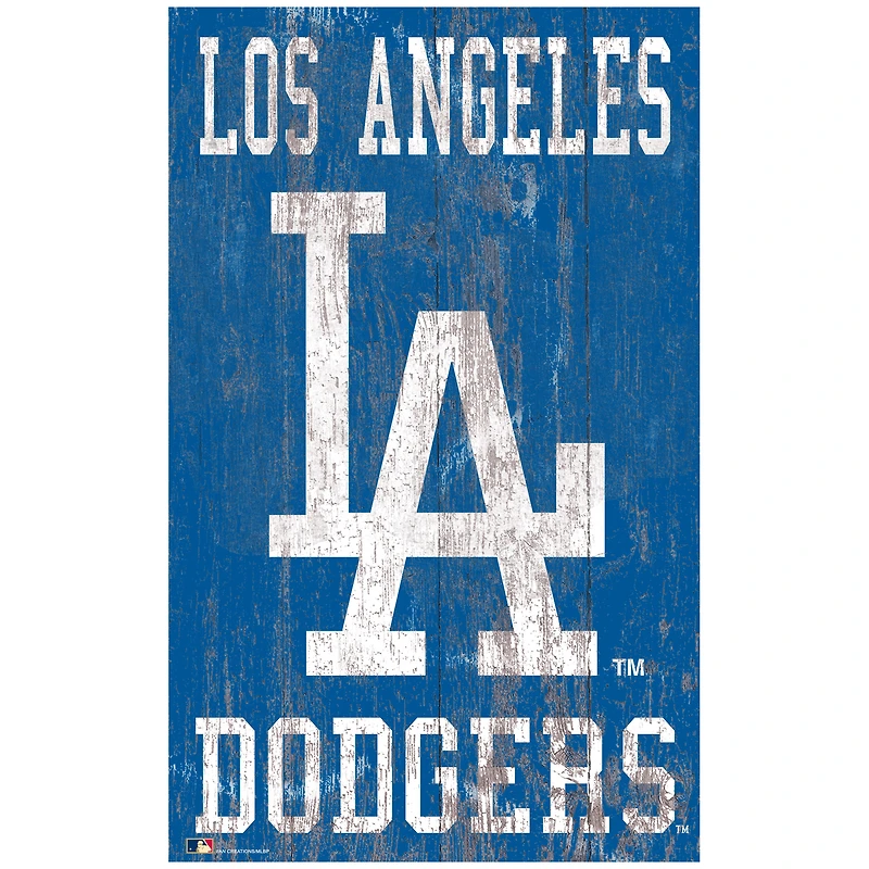 Los Angeles Dodgers 11'' x 19'' Heritage Distressed Logo Sign