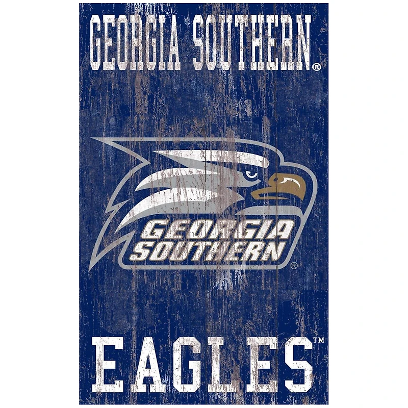 Georgia Southern Eagles 11'' x 19'' Heritage Distressed Logo Sign