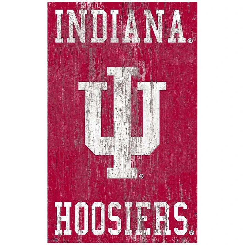 Indiana Hoosiers 11'' x 19'' Heritage Distressed Logo Sign