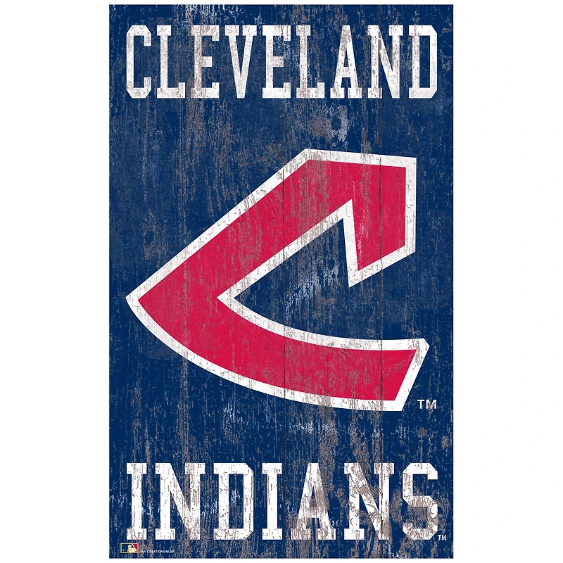 Cleveland Indians 11'' x 19'' Heritage Distressed Logo Sign