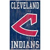 Cleveland Indians 11'' x 19'' Heritage Distressed Logo Sign