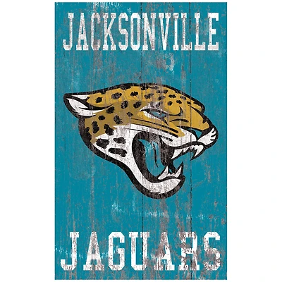 Jacksonville Jaguars 11'' x 19'' Heritage Distressed Logo Sign