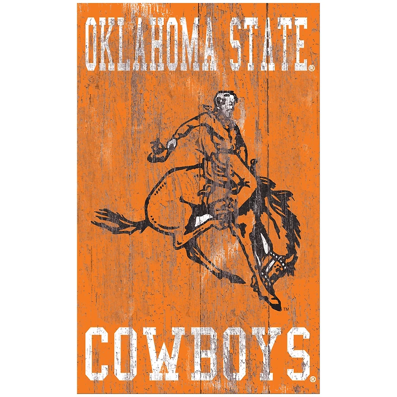 Oklahoma State Cowboys 11'' x 19'' Heritage Distressed Logo Sign